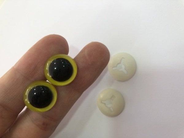 16 mm İthal Kaliteli Koyu Sarı Göz (1çift)