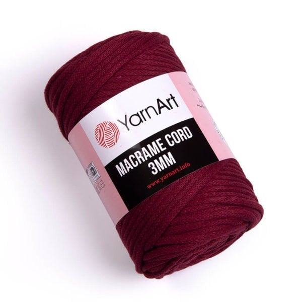 Yarnart macrame cord 3mm 781 Bordo