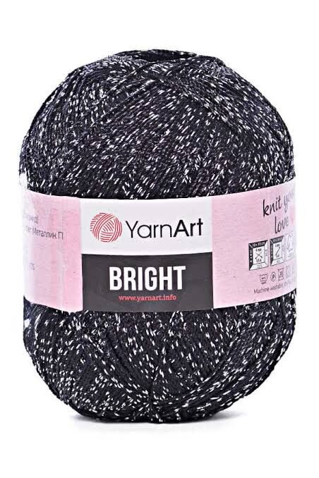 YarnArt BRIGHT Siyah Gümüş-107